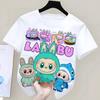 Funny Boy Girls Tshirt LABUBU Cute 3D Print Short Sleeve T-Shirt Kids T Shirts