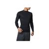 Under Armour Solid Color High Neck Quick Dry Long Sleeve Fitness Shirt Men Tops Black 1358577-001