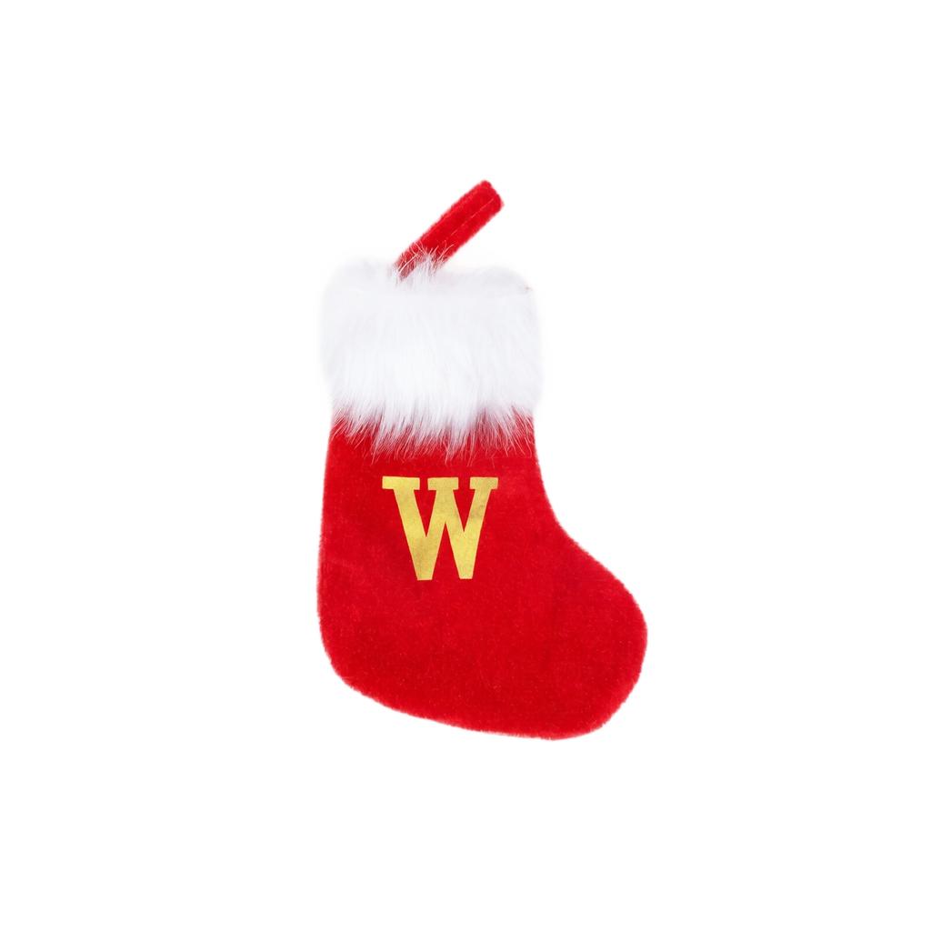 Red Christmas Stocking with 26 Letters for Holiday Tree Ornament Gift Bag