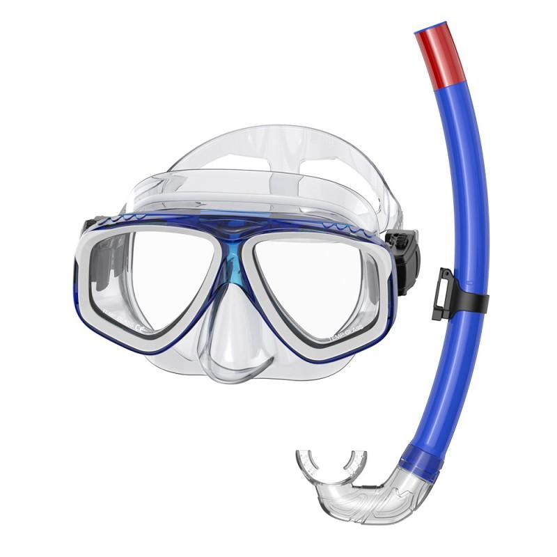 Snorkeling Mask With Dry Top Snorkel Set Silicone Full Face Gear Adults Swimming Diving