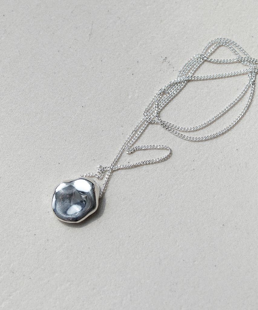 Alleun Silver 925 Asymmetrical Natural Pendant Chain Necklace