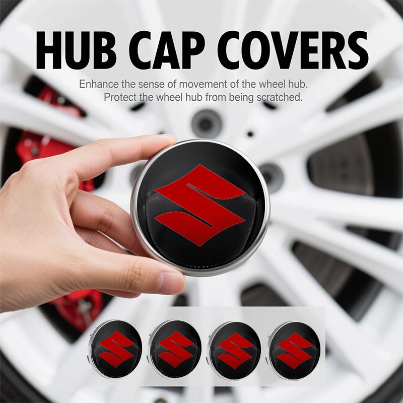 4pcs Car wheel hub emblem - Auto parts for vehicles for Suzuki Swift Jimny Grand Vitara SX4 Samurai Spacia Liana Car Accessories