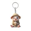 Lovely Milk Drink Pig Acrylic Keychain for Car Home Decoration With Vibranting Color and Sturdy Materials