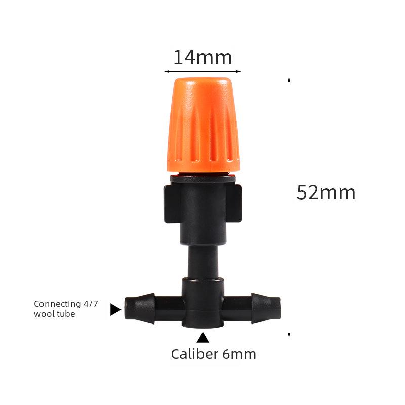 Оранжевая регулируемая распылительная насадка с плоским трехходовым соединителем для увлажнения 4/7 мм для сельскохозяйственного орошения