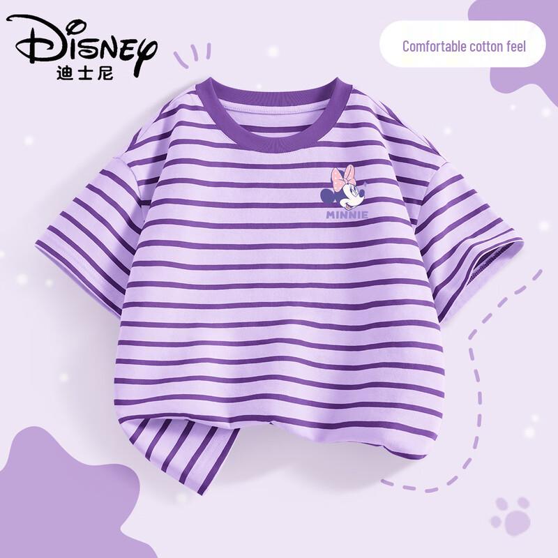 Disney Летняя полосатая футболка для девочек с быстрым высыханием