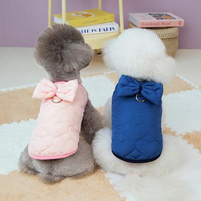 Осенняя и зимняя одежда для собак Одежда из хлопка с пузырьками Love Bow Парки для собак Одежда для маленьких и средних собак Аксессуары для домашних животных