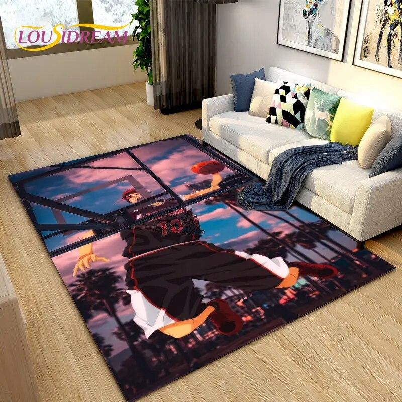 Баскетбольный коврик Куроко с героями мультфильмов, ковер для гостиной, спальни, дивана, коврик для украшения, детский нескользящий напольный коврик