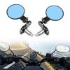 CNC Foldable Round Rearview Mirrors Left Right 7/8" Handlebar End 2.6 Inch Mirror for Motorcycle