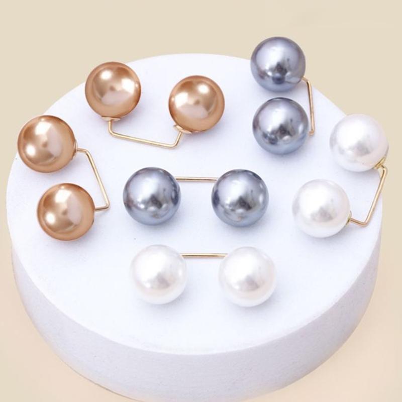 8Pcs Artificial Pearls Waist Button Tighteners Trousers Waistband Adjusters Clip for Dress Cardigan Shawl Safety Pin