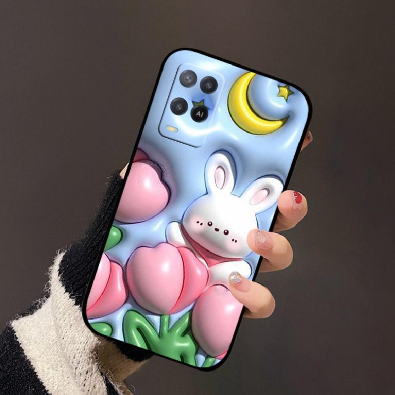 Чехол для Oppo A54 4G Черный Силиконовый Мягкий ТПУ Ударопрочный Чехлы для Телефона Для Oppo A54 Расписная Крышка Телефона CPH2239 Защитные Fundas