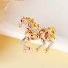 1Pc Animal Decoration Commemorative Gift Diamond Studded Fresh Zinc Alloy Sweet Pony Brooch