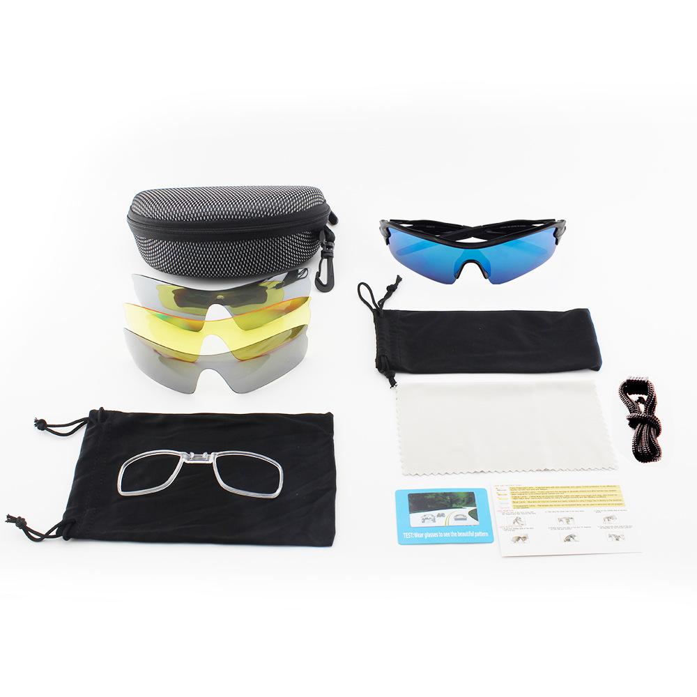 European and American fashion sunglasses for men and women, suitable for outdoor cycling, dustproof and UV-resistant4Lens helmet goggles