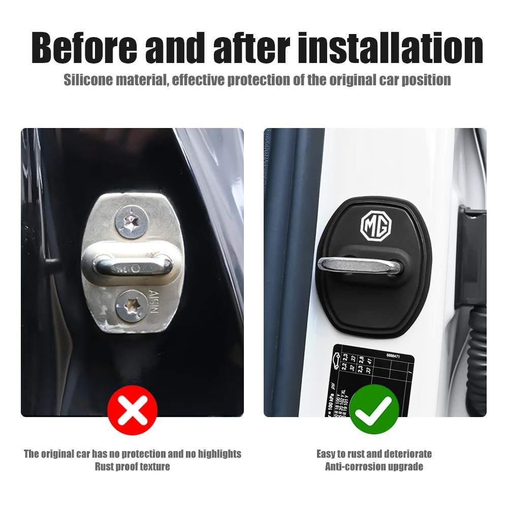 Car Styling 3D Car Door Lock Cover Protective Decoration Sticker For Morris Garages MG Motors 3SW GS MG5 MG3 MG4 MG6 MG7 HECTOR