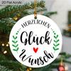 1 шт. Немецкий Рождественский Подарок "HERZLICHEN Glück Wunsch" Круглая Акриловая Табличка с Золотой Веревкой, Фермерский Домашний Настенный Арт, Праздничный Декор, Подарок для Семьи и Друзей