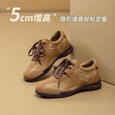 Боксерки в стиле Майяр ретро с внутренней платформой, увеличивающей рост, женские весенне-осенние новые, в стиле кэжуал для занятий спортом на открытом воздухе