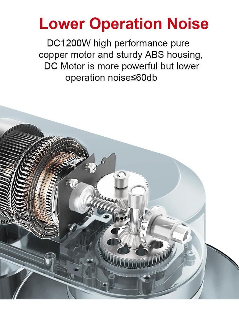 BioloMix BM601 1200 Вт кухонный миксер, венчик для сливок и яиц, тестомес для торта, емкость 6 л, чаша из нержавеющей стали