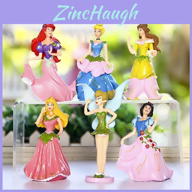 Premium Quality 6pcs Disney Princess Figurines Including Aurora And Belle