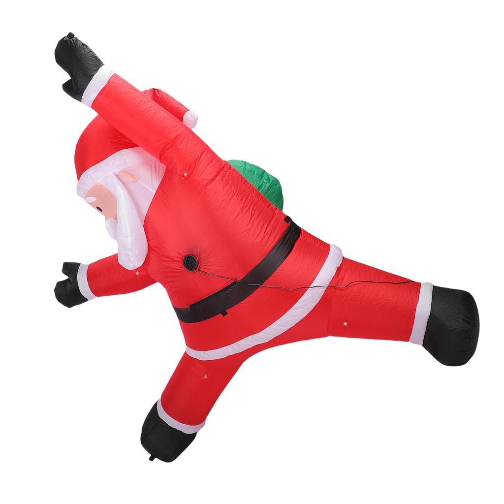 Надувной Рождественский Лазающий Санта 8,2 фута Надувной Санта Украшение для Двора с Мешком для Подарков Встроенная Светодиодная Подсветка для Стены Сада