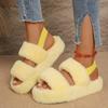 Fashion Women Fluffy Soft Sandals Designer Cozy Fashion Shoes Woman Classical Casual 2025 Winter New Slippers Home Sandalias De Mujer
