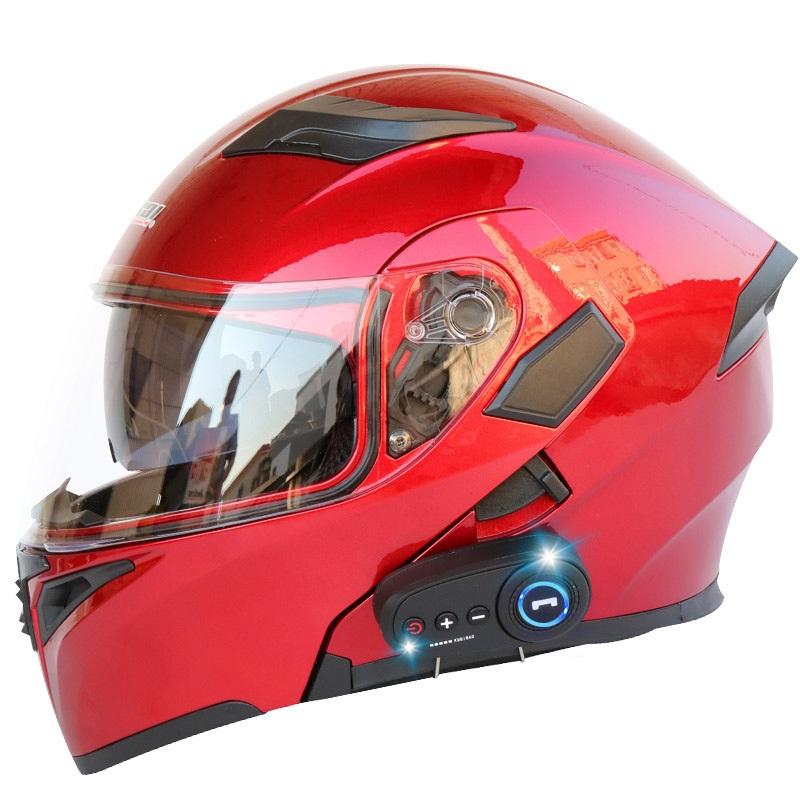 Bluetooth Motorcycle Helmets Full Face Helmet Flip Up Double Lens Anti-Fog Design Moto Helmet For Motorcyclist
