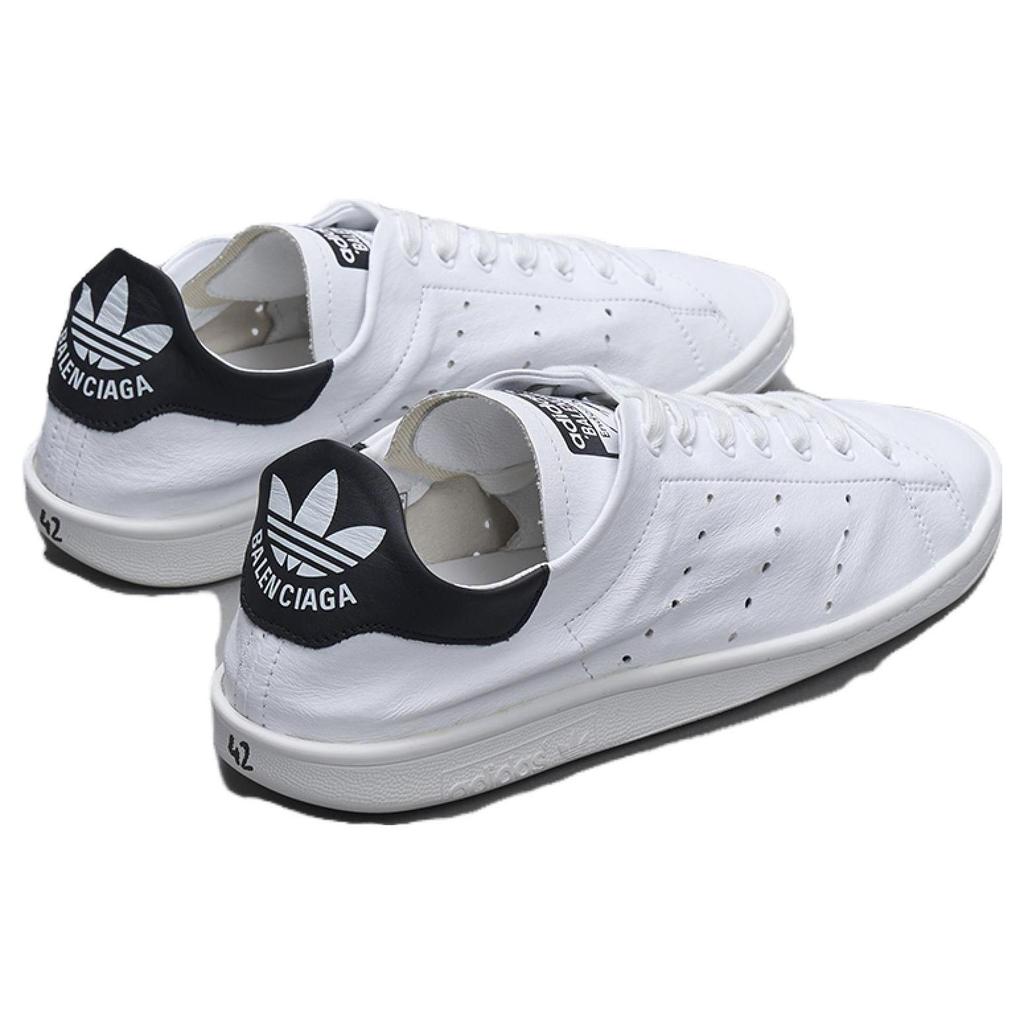 adidas Originals x Balenciaga STAN SMITH Низкие кеды для скейтборда с нескользящей подошвой и устойчивостью к истиранию Женские Белый Черный IF0374