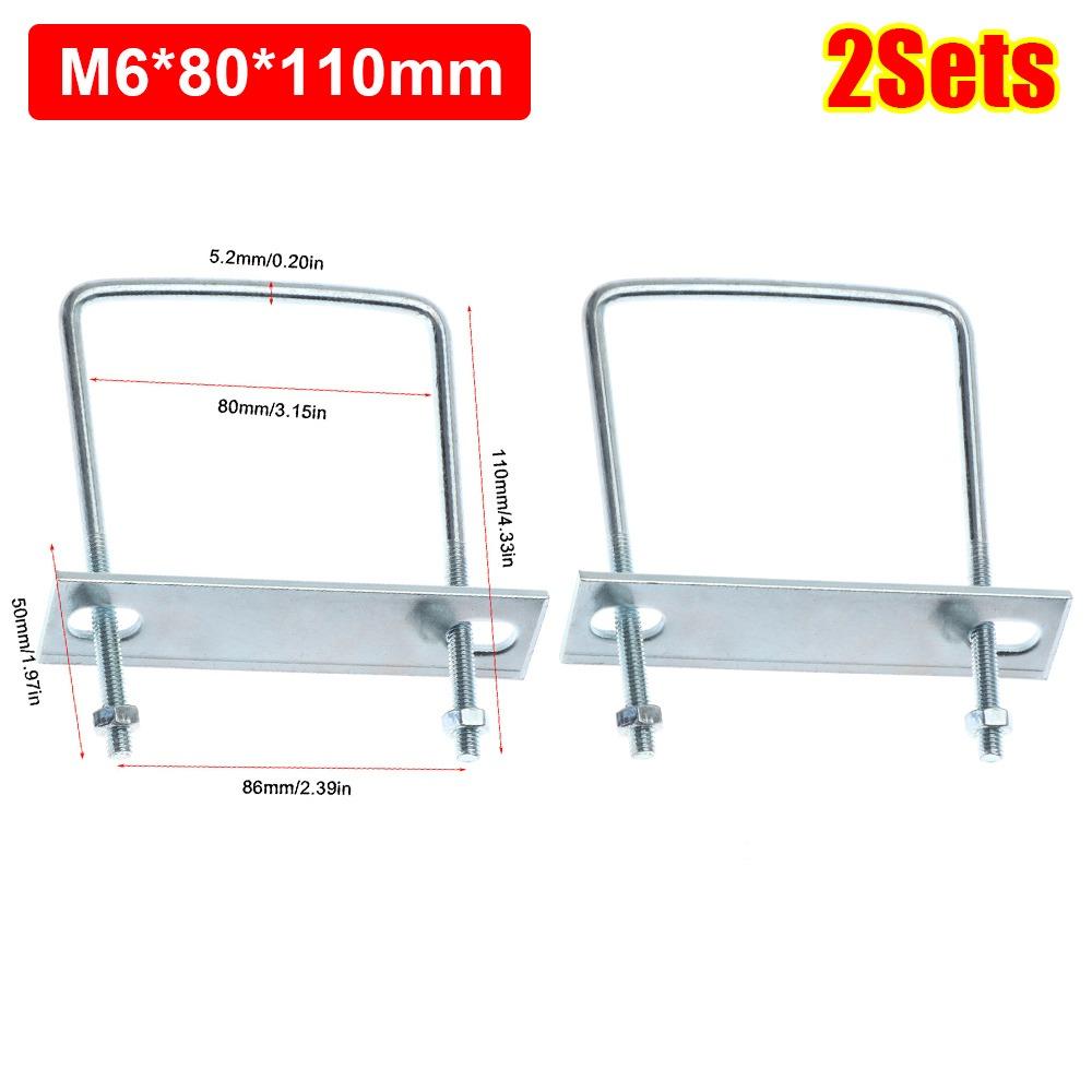 2 комплекта с перегородкой квадратный хомут под прямым углом U-болт квадратный болт прочный трубный U-хомут