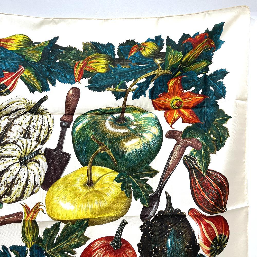 HERMES CITROUILLES & COLOQU IN TES Pumpkin and colocynth Carre90 Scarf Unused