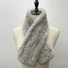 Rex Rabbit Fur Knitted Scarf Foulard Fashion Solid Shawls Rectangle Scarves for Ladies Winter Warm Real Fur Shawls