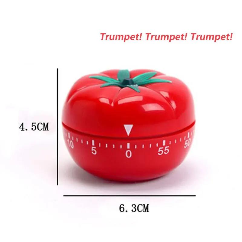 Red Tomato Shape Kitchen Timer Mechanical Countdown Clock Cute Cooking Gadget Durable Reminder Alarm for Pomodoro TimingTachometers 3