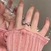 Pink Bow-tie Ring Adjustable Bowknot Opening Ring Beauty Bowknot Finger Ring  Girls