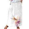 Women  Casual Loose Boho Elastic Waist A-Line Beach Flowy Swing Vacation Maxi Skirt With Pocket