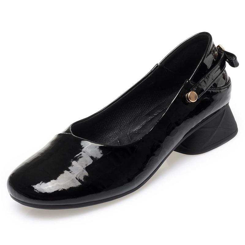 Нескользящие женские повседневные летние туфли с круглым носком, элегантные, модные, удобные, мягкие, кожаные, с неглубоким носком, праздничные туфли