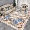 Европейский ковер в стиле легкой роскоши для гостиной, большого размера, с цветочным узором, для домашнего декора спальни, моющиеся коврики для лаунжа с противоскользящим покрытием