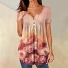 Women Tunic Tops Dressy Casual Summer Short Sleeve Shirts Loose Fit Pleated Boho Top
