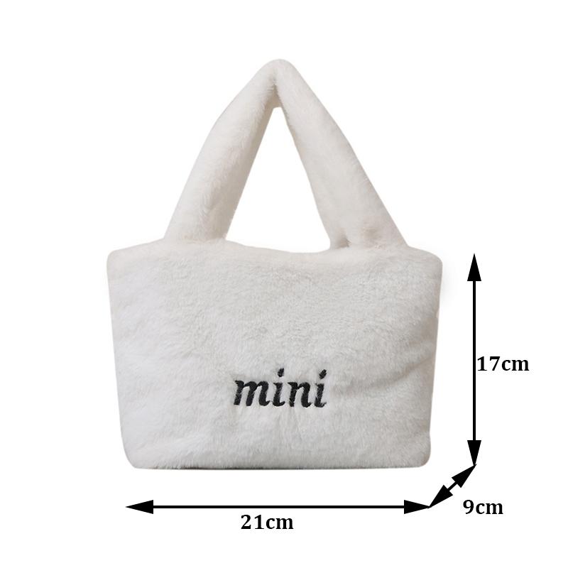 Искусственный плюшевый милый мешок-ведро Осень Зима Мягкая пушистая сумка с верхней ручкой Женская маленькая сумка-тоут Дамская повседневная сумка через плечо CLE