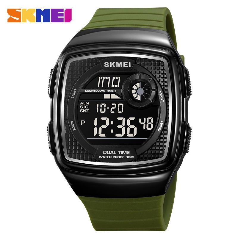 Moment Beauty Fashion Многофункциональные студенческие электронные часы Светящиеся водонепроницаемые мужские квадратные электронные часы