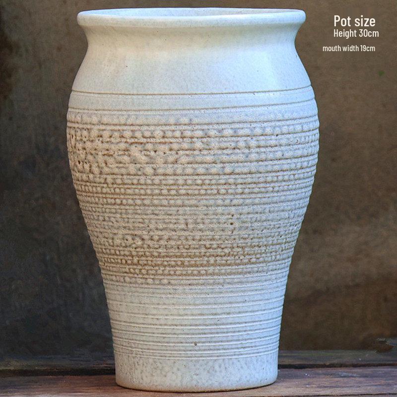 Большой Ручной Глиняный Керамический Цветочный Горшок – Дышащий Высокий Горшок для Суккулентов, Бугенвиллии, Стрелиции, Горшок из Фиолетовой Глины