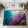 3D Sea Fish Turtles Big Carpet For Bedroom Living Room Super Soft Absorbent Sponge Bathroom Floor Mat Cute Toilet Rug Non-slip