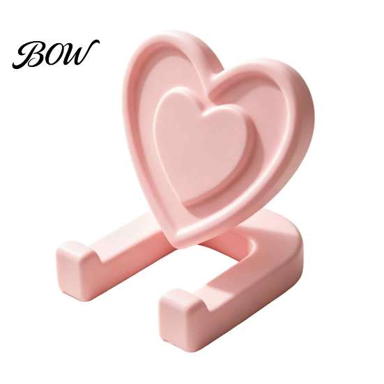 Stable Smartphone Cradle Minimalist Heart Shaped Phone Tablet Stand, 3D Printed Cute Desktop Holder, DIY Holder Blank Decorative Ornament,