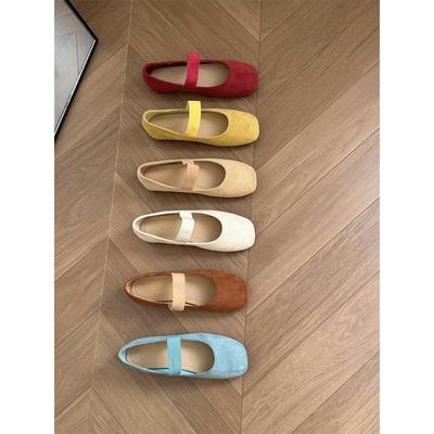 Туфли Мэри Джейн красного цвета на плоской подошве женские туфли весна-осень 2025 летние с юбками балетки вечерние туфли