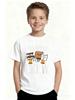 Light Blue Kids Short Sleeve Tee Camping Crew Cute Cartoon Marshmallow Cookie Campfire Graphic Outdoor Casual Boys Daily Top