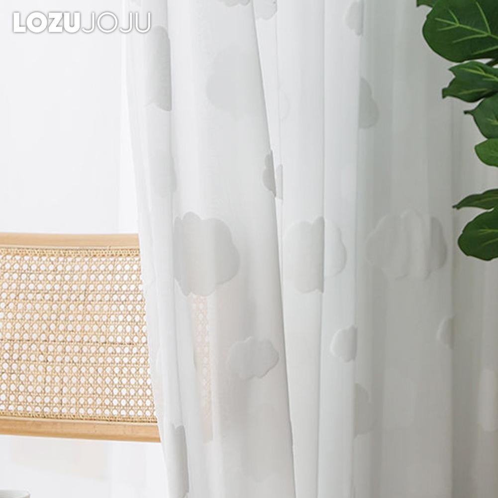 1 шт. LOZUJOJU, модная универсальная тюлевая занавеска с узором облаков, жаккардовая занавеска, удобная и мягкая тюлевая занавеска для гостиной, спальни, домашний декор
