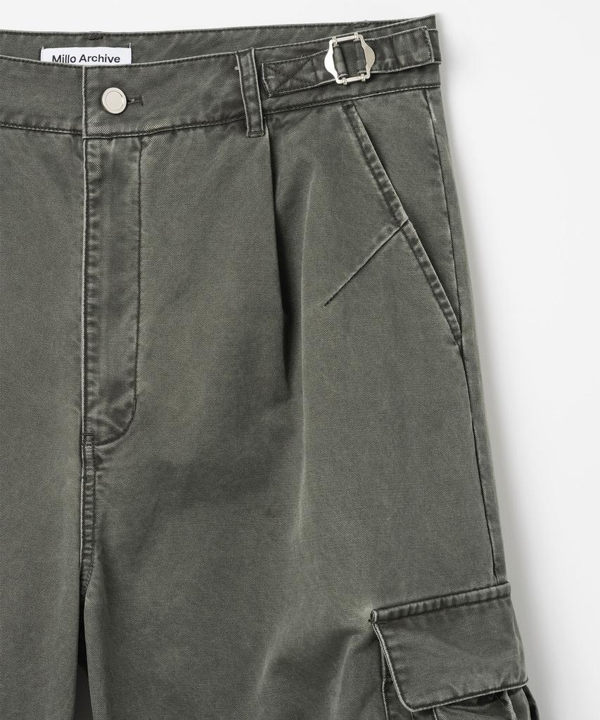 MILLO ARCHIVE Garment Washed Silhouette Pants [Khaki Grey]