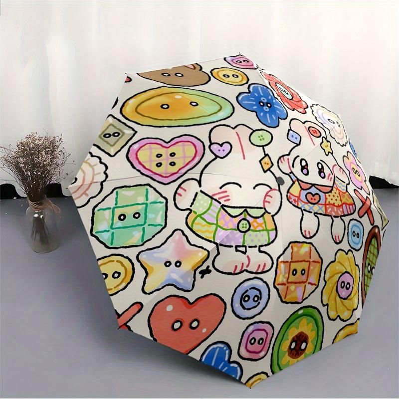 1pc Button Friends Automatic Opening/closing Umbrella with Auto Open/Close, Windproof, Foldable Sunshade, Perfect Gift for Friends, Durable