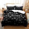 3D Printed Skull Head Bedding Set Halloween Themed Down Duvet Cover Pillowcases, 2/3 Pieces, Boys Room Horror Pattern Quilt Cover