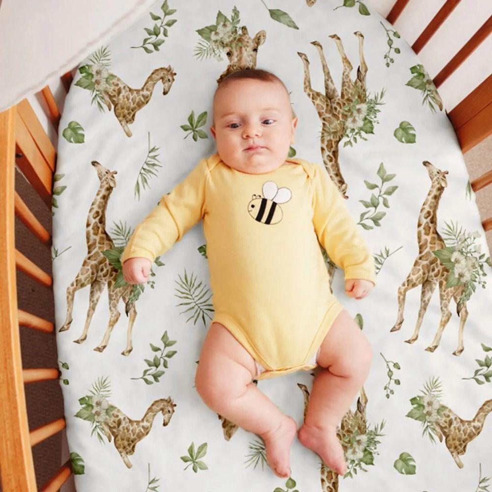 Printed Crib Fitted Sheets Removable Cradles Mattress Cover New Baby Fitted Bassinet Sheet