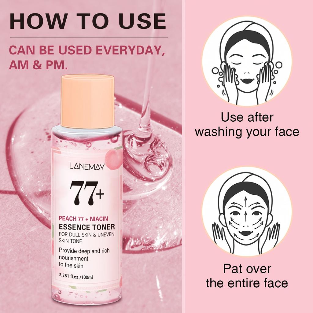 Niacinamide Essence Toner - Hydrates and Firms The Light Beige, Controls Oil and Protects Light Beige's Barrier - Safe for Sensitive Light Beige