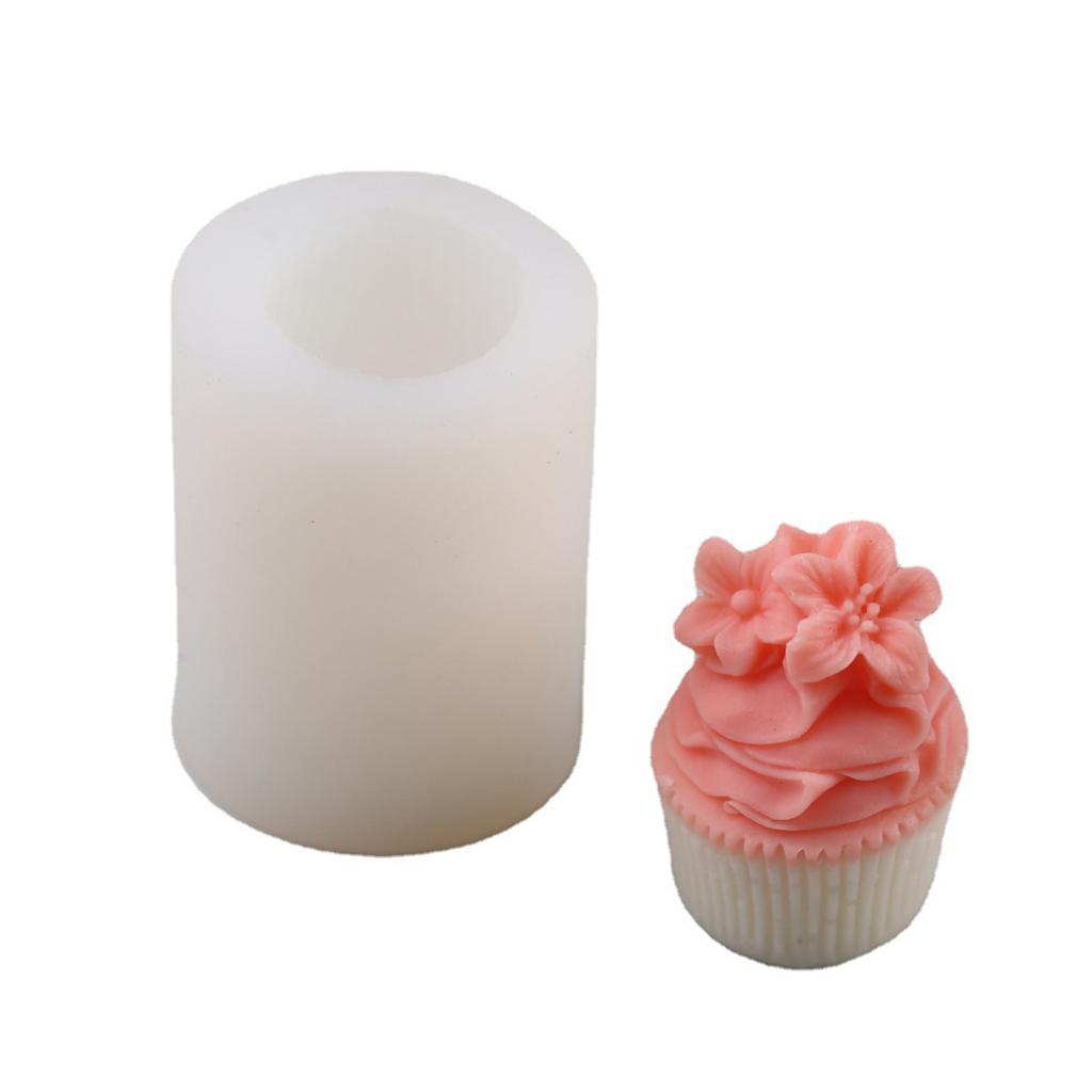 Cupcake Candle Mold Affodil Texture Design Epoxy Resin Casting Silicone Mold for DIY Candle Soap Plaster Cake Home Decor