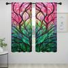 2 шт. Цветочные витражные шторы для окна Комната Затеняющие Полиэстер Праздничный Декор Декор для дома Шторы с карманной прорезью