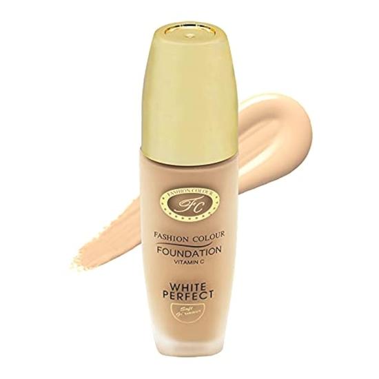 FASHION COLOUR Vitamin C Foundation | Водостойкая | Среднее или наслаиваемое покрытие | Легкая | С витамином C | 01 Pearl White | 40 г